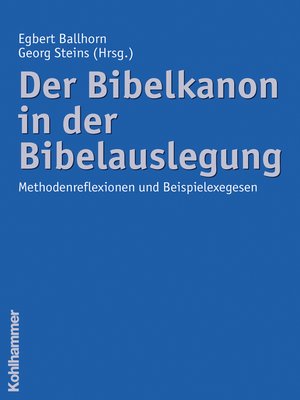 cover image of Der Bibelkanon in der Bibelauslegung